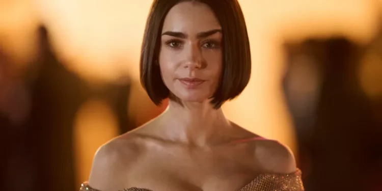 O vestido que fez Lily Collins ofuscar Anna Wintour e Elton John em uma tacada só