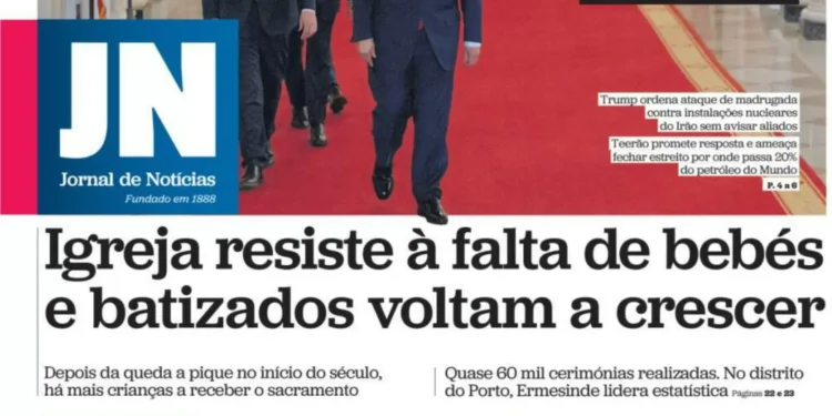 Hoje é notícia: Há mais batizados; Guerra? Portugueses dos mais receosos