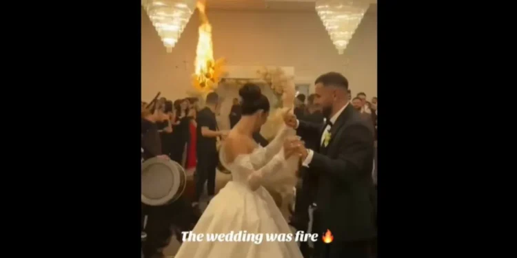 Casamento dos sonhos termina em incêndio com direito a vídeo viral